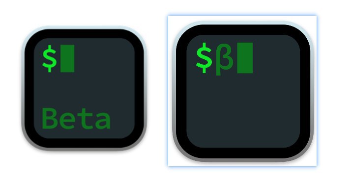 有人觉得 iTerm 2 Beta 版的图标像中文互联网中的「SB」（图右），给作者发了 Issues