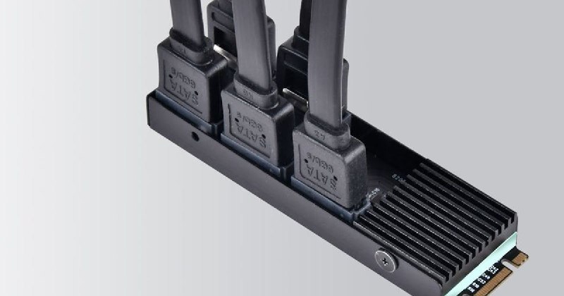 銀欣公布 M.2 PCIe 轉 5 埠 SATA 轉換器，給需要 SATA 硬碟插好插滿的客群 #SSD (179780) - Cool3c