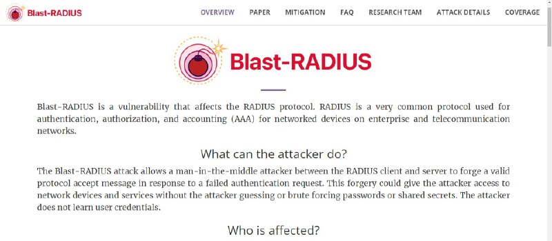 研究發現RADIUS協定可讓駭客發動MitM攻擊