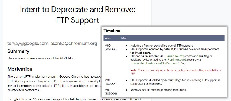 Google Chrome重新支援FTP