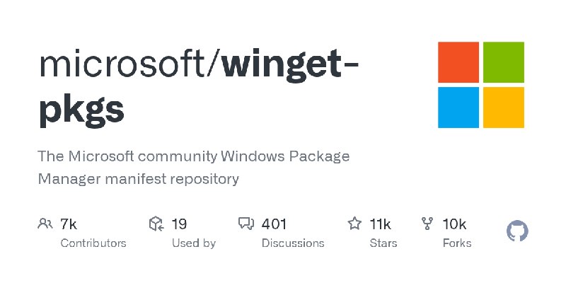 GitHub - microsoft/winget-pkgs: The Microsoft community Windows Package Manager manifest repository