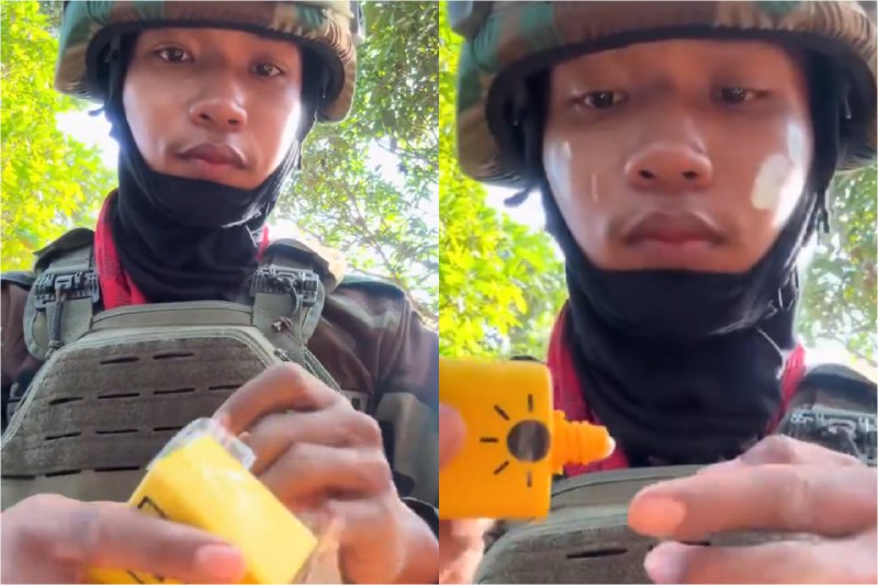 柬埔寨士兵戰場前線「直播賣防曬乳」！網友哭笑不得：不是防彈欸 - 鏡報