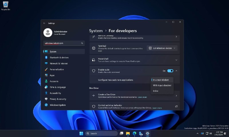 Windows 11正在测试sudo命令 可能用于某些操作时的快速提权 – 蓝点网
