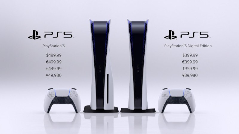 PlayStation 5 launches in November, starting at $399 for PS5 Digital Edition and $499 for PS5 with Ultra HD Blu-Ray Disc Drive