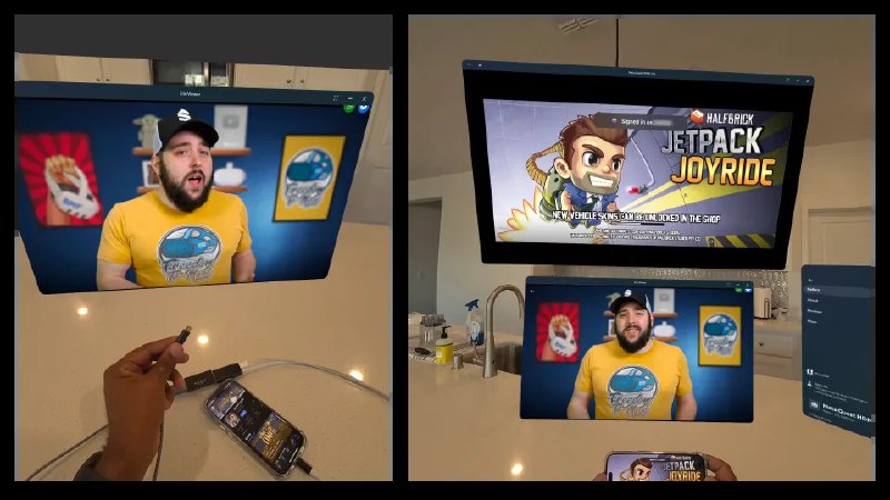 Meta Quest HDMI Link 讓你將 HDMI 和 DisplayPort 訊號傳送進 Quest 頭戴裝置