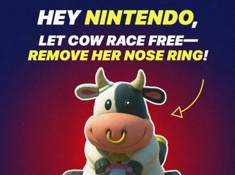 動保團體PETA又出招！這次發起請願要求移除《瑪利歐賽車世界》乳牛鼻環