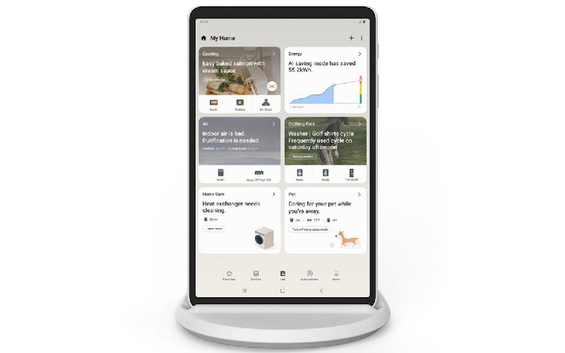 Samsung 新款智能家居中樞，基本上就是一台帶底座的 Android 平板電腦