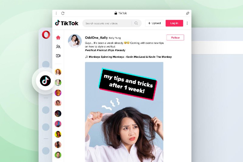桌面版 Opera 新增 TikTok 側邊列捷徑
