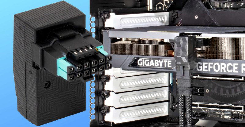 AINEX introduces L-shaped 12VHPWR adapters with blue insertion markers: “use it at your own risk”