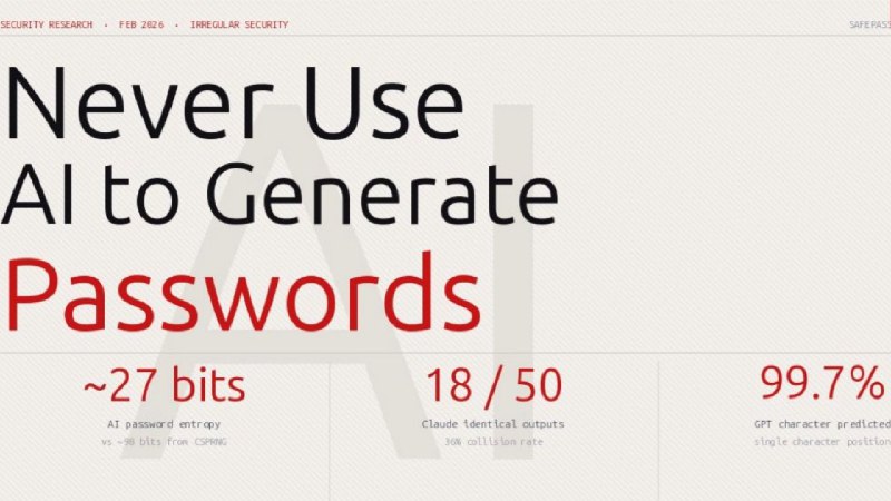 不要使用AI生成重要密码！研究显示Claude生成50次随机密码有18次完全相同