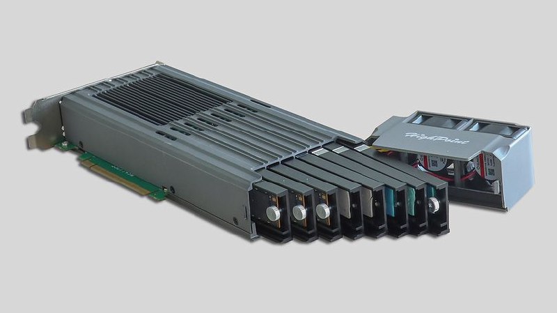 Dual-Slot NVMe Card With Eight E1.S SSDs Achieves 55 GB/s Performance