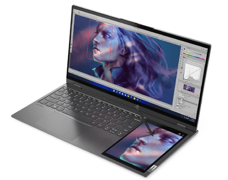 联想 17 英寸 ThinkBook Plus 更多渲染图曝光：笔记本内塞入“平板”，运行 Win11