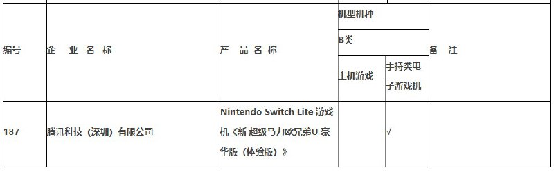 Switch Lite国行版通过审核 