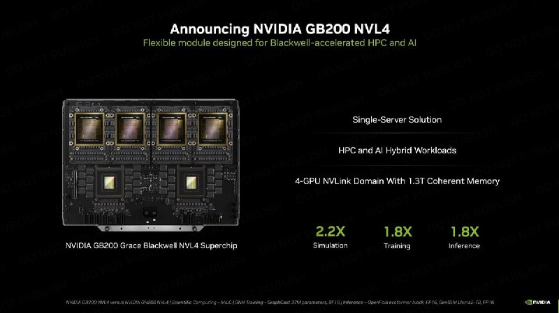 英伟达扩展数据中心产品组合，推出 GB200 NVL4 和 H200 NVL PCIe GPU