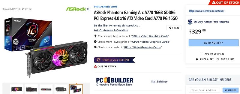 英特尔阵营再添一员：华擎推出 Arc A770 16GB 显卡，售 329 美元