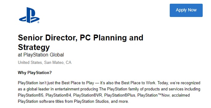 将更多PlayStation第一方游戏带入PC：索尼互动娱乐招募“PC 规划和战略高级总监”