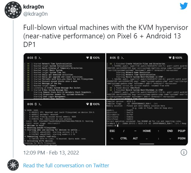 谷歌 Pixel 6 成功运行 Win11 虚拟机