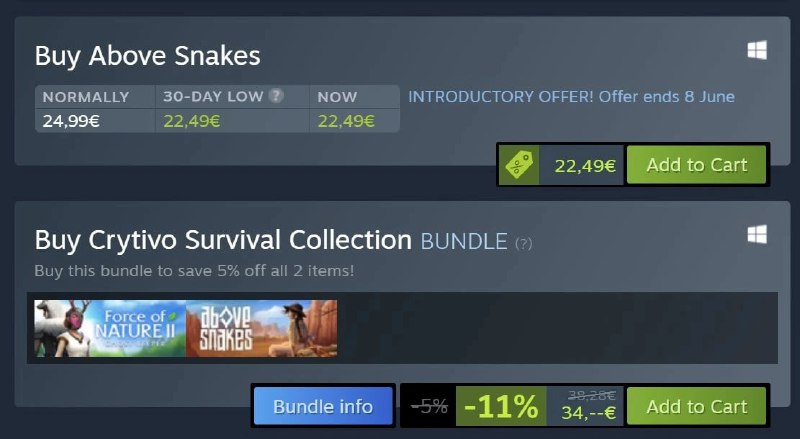 欧洲部分地区 Steam 显示 30 天游戏最低价