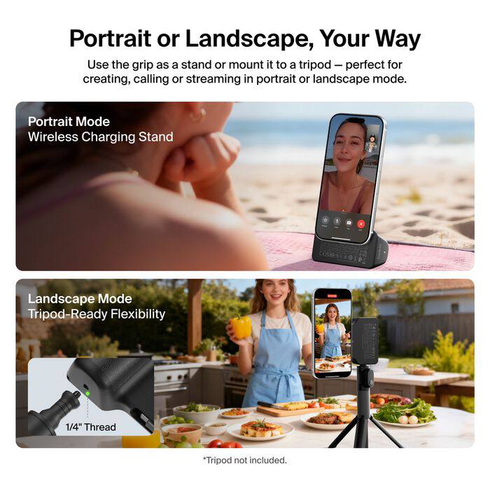 贝尔金为iPhone推出磁吸充电拍摄手柄