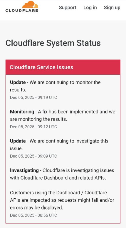 慢报：cf 梅开二度服务故障中