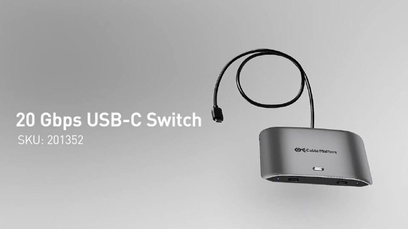 Cable Matters 推出 USB4 切换器该切换器采用 2+1 口设计，可在两款上游设备间共享一款下游设备，为下游设备增添了 KVM 切换能力