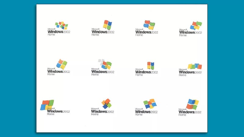 近期流出的 Windows XP 徽标废稿，看起来非常怪异