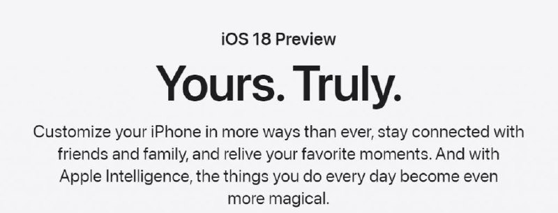 苹果上线 iOS 18 预览页面，广告语一如既往地让人看不懂