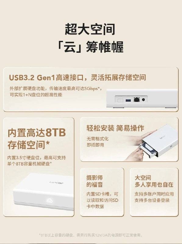 549 元，雷克沙推出“时光机 T3”个人云：可提供 8TB 存储空间