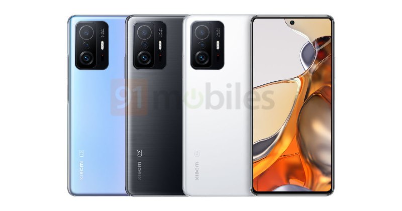 小米 11T/11T Pro 系列官方渲染图曝光：120Hz 居中打孔直屏 + 后置 108MP 矩阵三摄