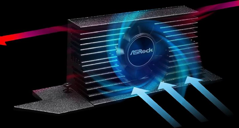 华擎 为新一代主板推出 PCIe 5.0 M.2 SSD 散热器，内置小风扇