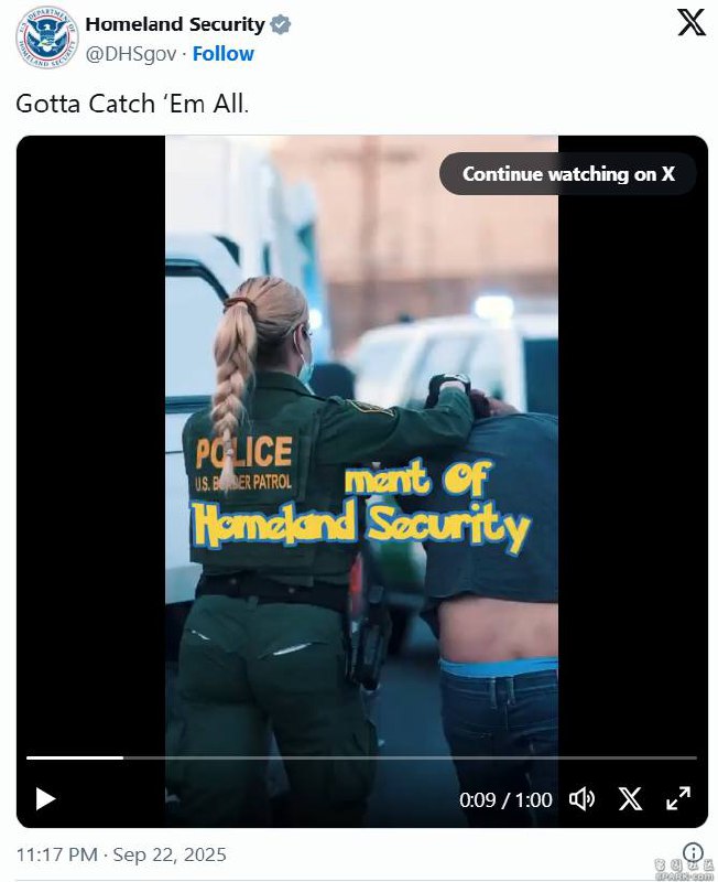 美国土安全部「宝可梦主题」宣传移民执法引热议