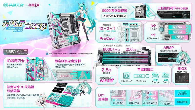华硕 天选“初音未来”联名产品上架主板、水冷、和外设等多款产品