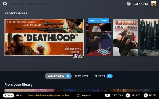 Steam Deck掌机UI曝光 保留原设计风格、略有删减