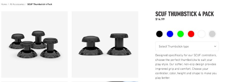 海盗船 SCUF Gaming 推出游戏手柄通用摇杆，售价 10 美元起