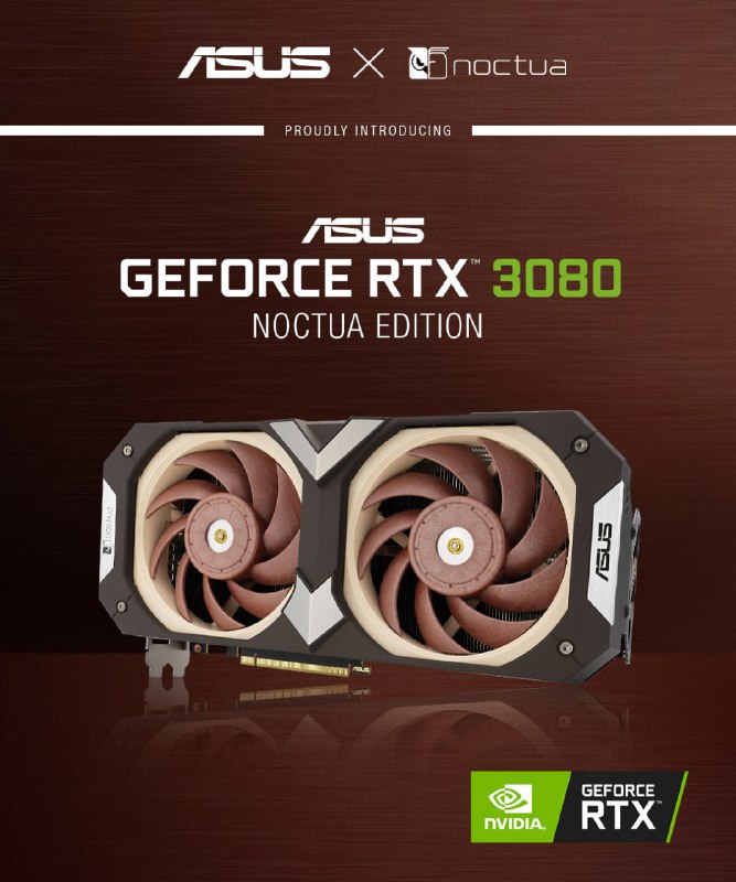 华硕猫头鹰联名版 RTX 3080 显卡发布，温度与噪音更低