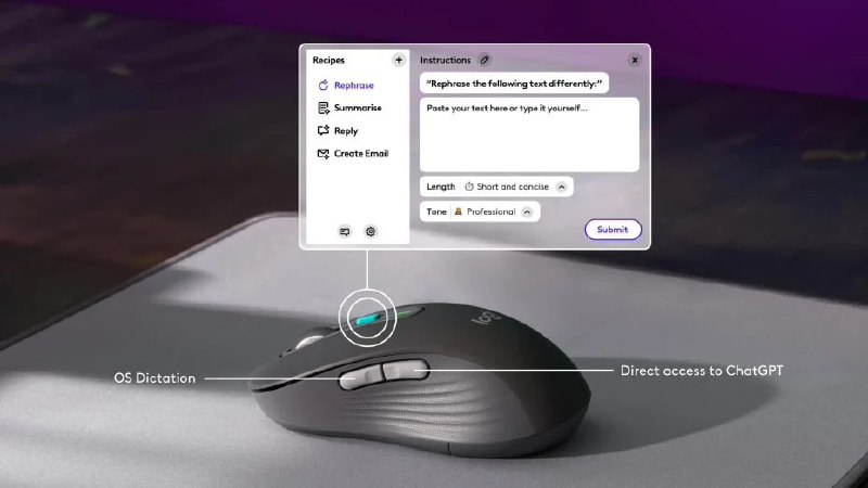 罗技发布 Signature AI Edition M750 鼠标，配备专用 AI 按钮