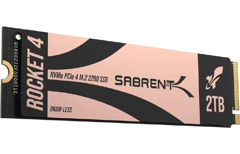 Sabrent 发布 Rocket 4 DRAMless M.2 Gen 4 SSD：E27T 主控 + 162 层 3D TLC