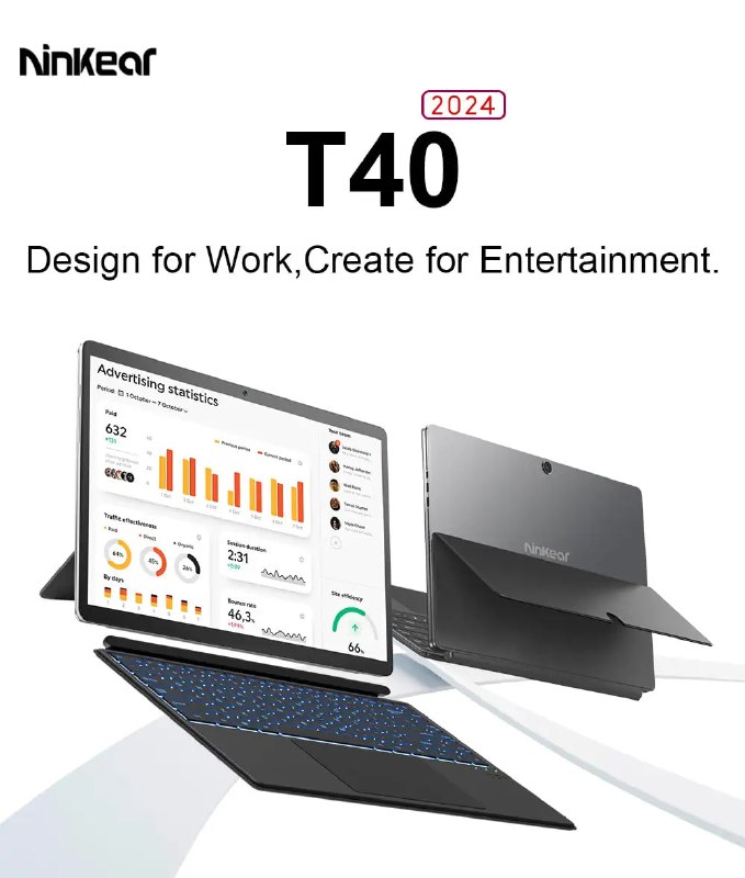 Ninkear 推出 T40 14 英寸二合一平板：英特尔 N100 处理器，379.99 欧元