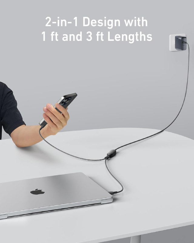 Anker 推出双头 USB-C 数据线，可同时为两个设备充电，售价 25 美元·支持 PD、PPS、PowerIQ 2.0 协议，但双口使用时不支持PPS；·仅连接一台设备时，充电功率最高可达140W；·同时给两台设备充电时，需要其中一台设备100W以上，总功率才能达到130W