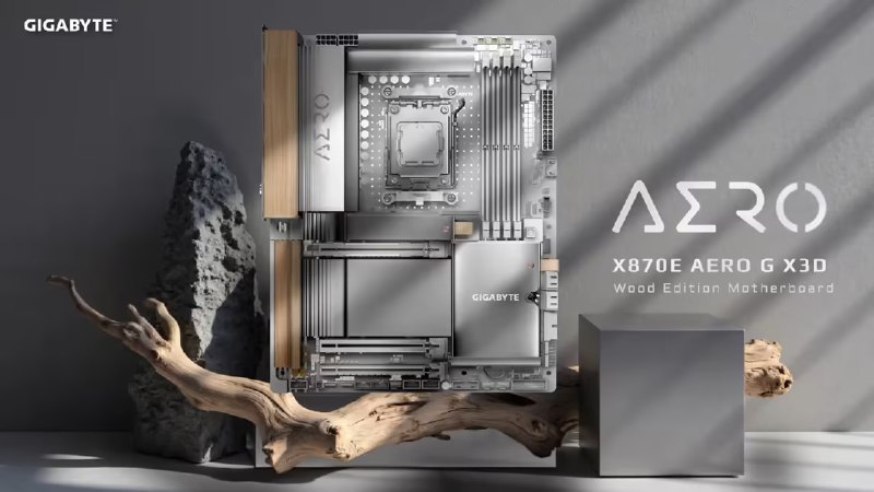 技嘉公布首款实木装饰主板 X870E AERO G X3D