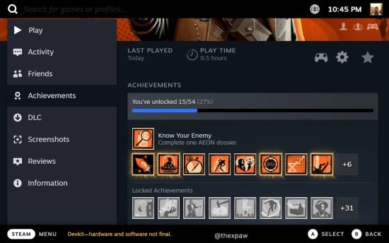 Steam Deck掌机UI曝光 保留原设计风格、略有删减