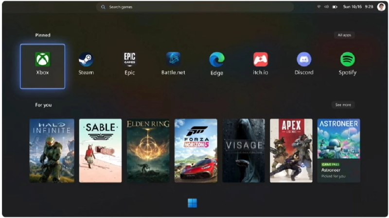 微软试验在 Win11 中添加“手持模式”，为 Steam Deck 等掌机打造
