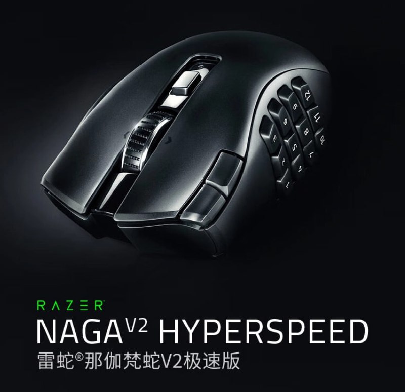 雷蛇那伽梵蛇 V2 极速版 / 专业版鼠标发布：配备 19+ 可编程按键，799 元起