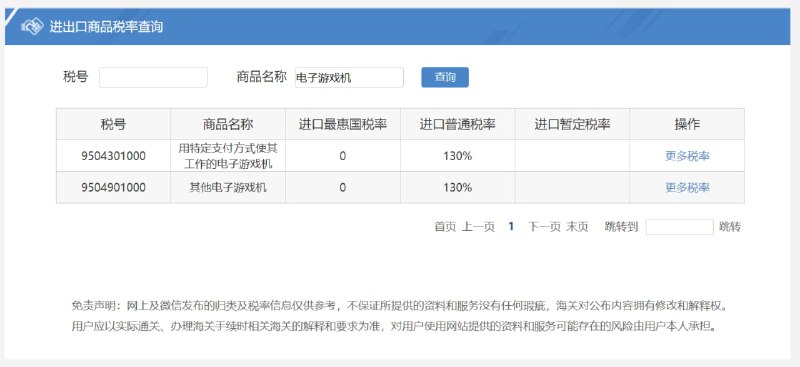 目前电子游戏机进口已享受进口最惠国税率